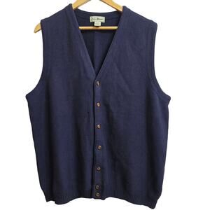 L.L. Bean Mens Vintage Classic Preppy Academia Grandpa Knit Sweater Vest L Tall